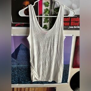 y2k classic bedazzled white top
